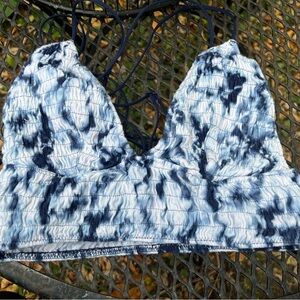 PINK Bralette Tie-Dye Blue & White